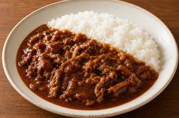ポークハヤシ。豚肉の甘みとソースのバランス。ご飯との相性もかなり良く、
気づいたら最後まで一気に食べていました。